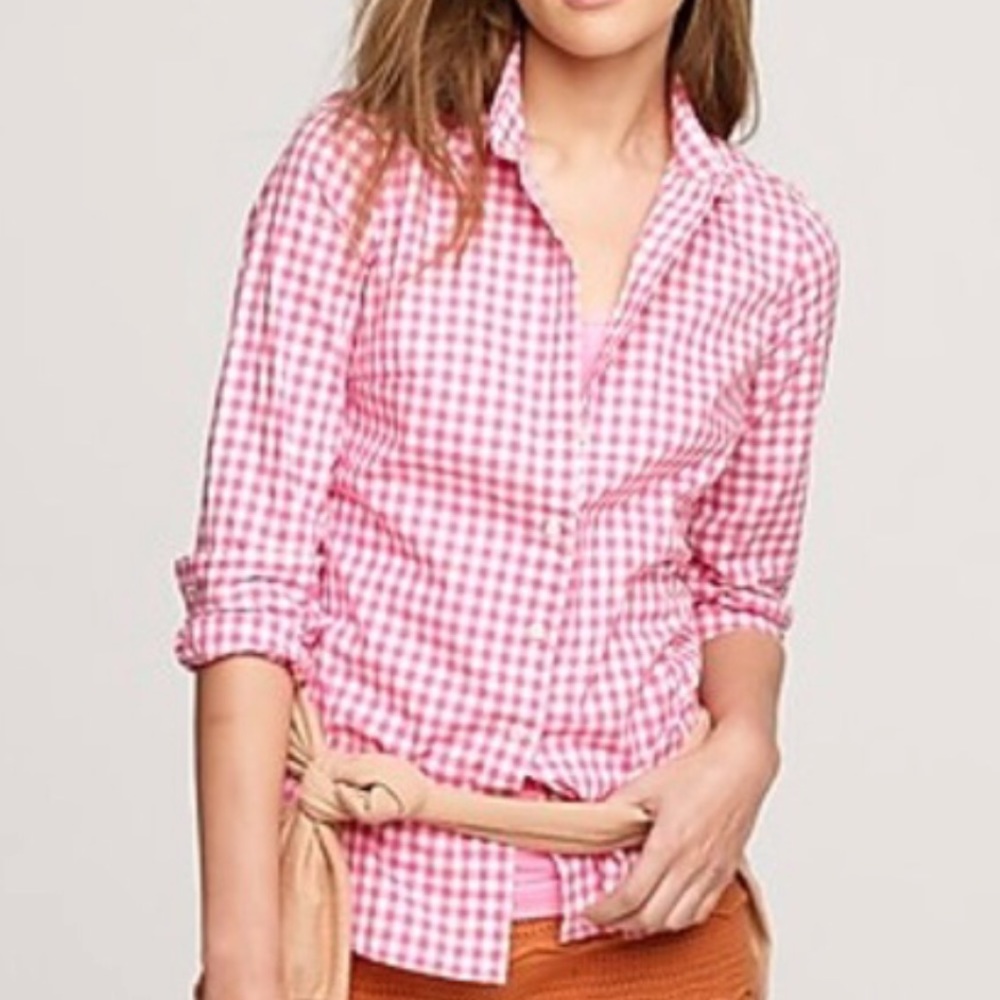 JCrew Boy Shirt in crinkle gingham
